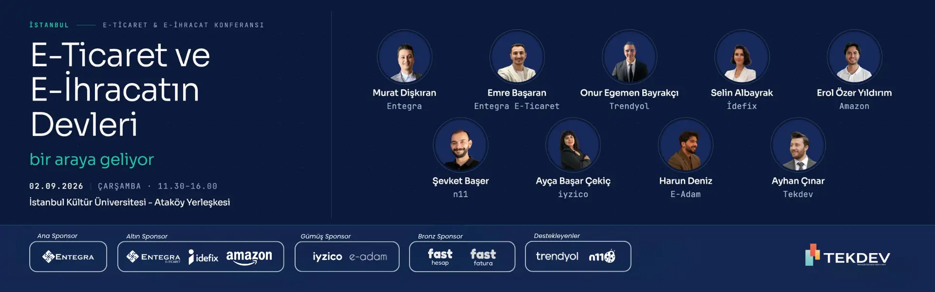 2 Eylül Çarşamba Büyük İstanbul TEKDEV E-ticaret ve E-ihracat Konferansı