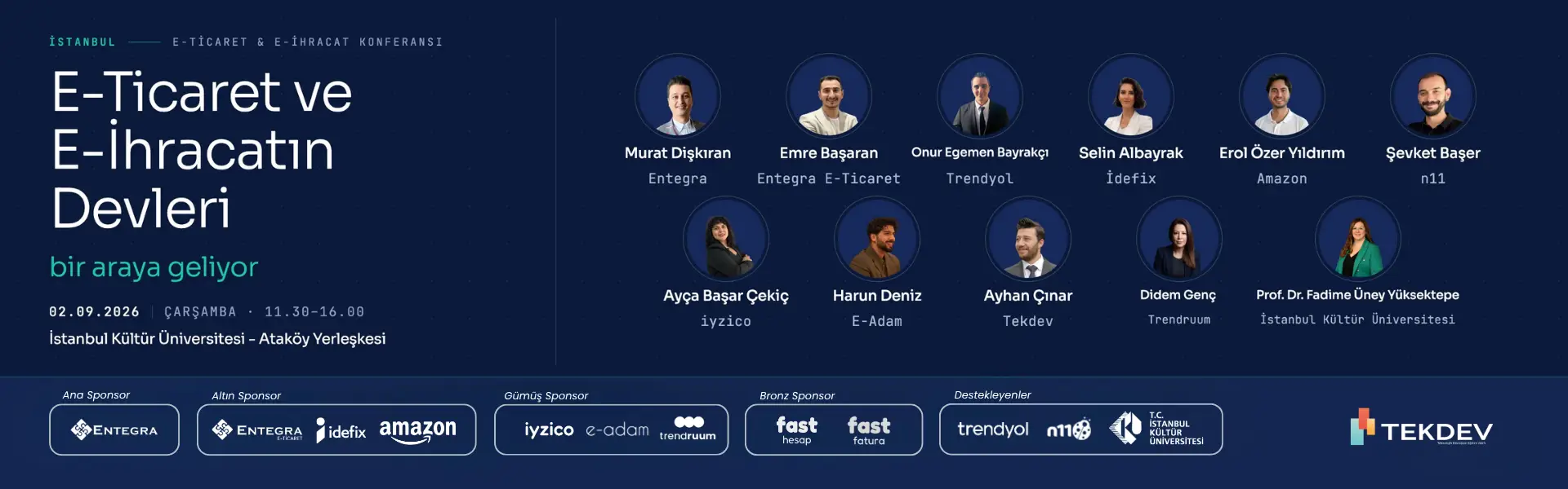 2 Eylül Çarşamba Büyük İstanbul TEKDEV E-ticaret ve E-ihracat Konferansı