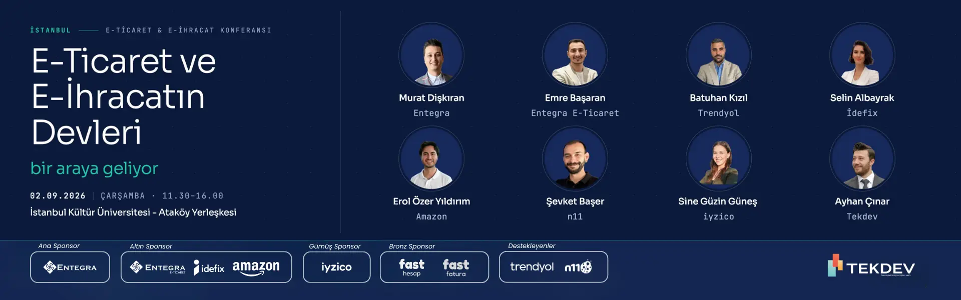 2 Eylül Çarşamba Büyük İstanbul TEKDEV E-ticaret ve E-ihracat Konferansı