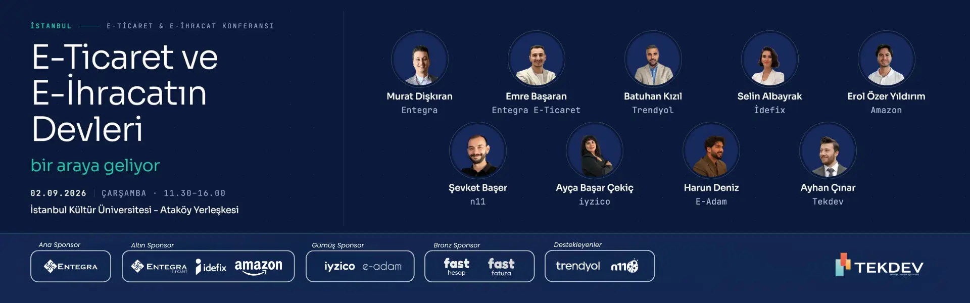 2 Eylül Çarşamba Büyük İstanbul TEKDEV E-ticaret ve E-ihracat Konferansı